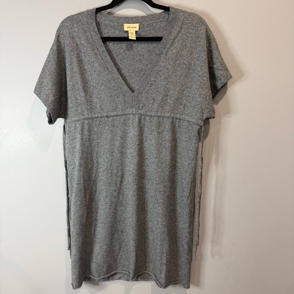 ella moss by Anthropologie Womens S Silk Cashmere Gray Dress